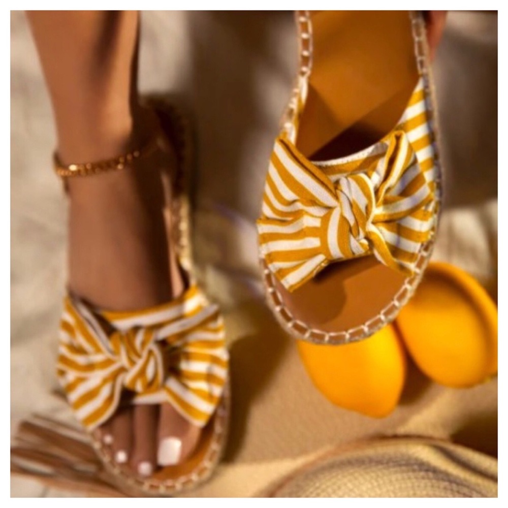 NWT Weebo Mustard Bow Sandals Various sizes